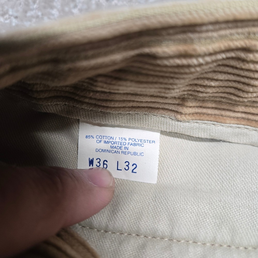 Dockers Khakis Corduroy Pants Mens 36x32 Tan Beige Straight Leg Cotton - Picture 3 of 8